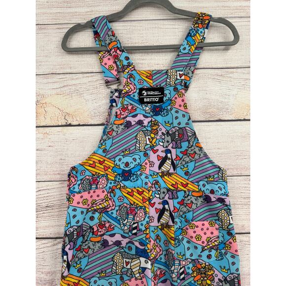 Britto x San Diego Zoo Animal Print Overalls Youth Large Blue Wildlife Alliance - Picture 4 of 10